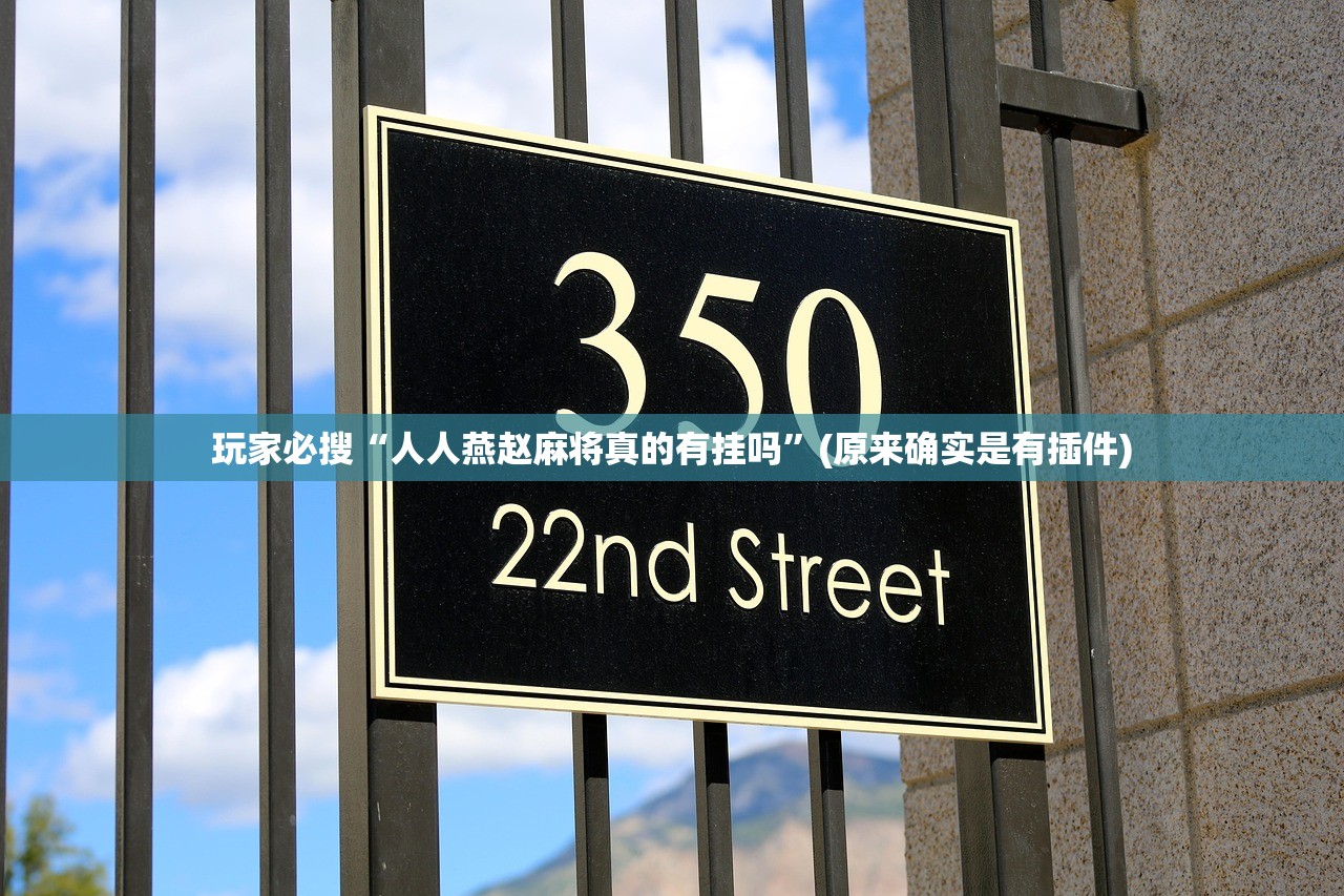 玩家必搜“人人燕赵麻将真的有挂吗	”(原来确实是有插件)